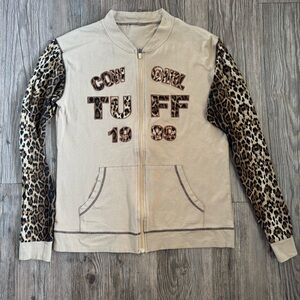 Cowgirl Tuff Leopard Sleeve Jacket Medium